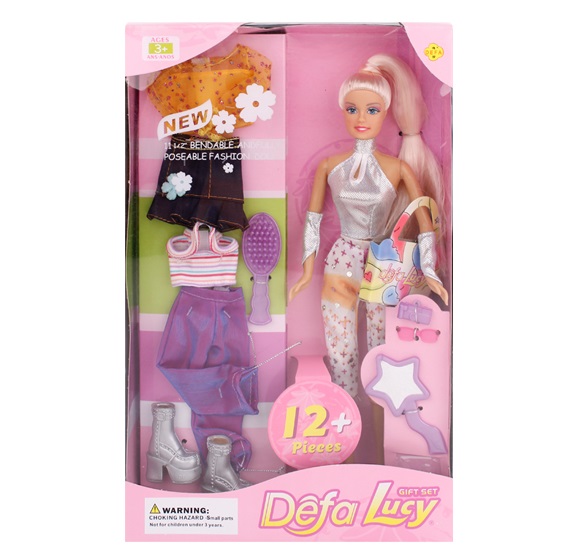 Кукла Defa с нарядами и аксессуарами, 12 предметов, 29 см  